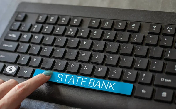 Konceptuell Bildtext State Bank Konceptuell Bild Allmänhet Finansiell Institution Som — Stockfoto