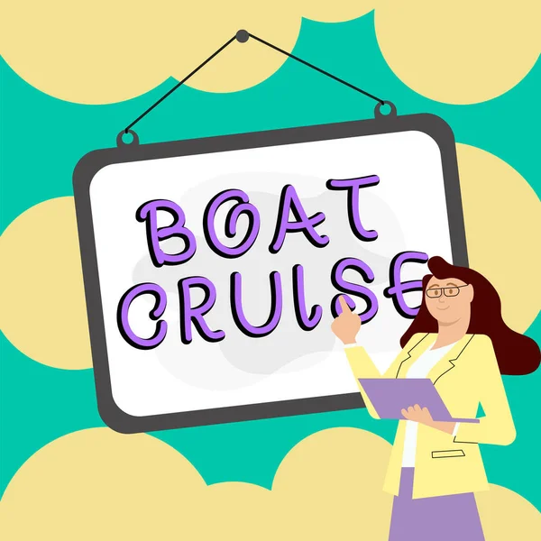 Conceptuele Weergave Boot Cruise Woord Geschreven Zeil Gebied Zonder Precieze — Stockfoto