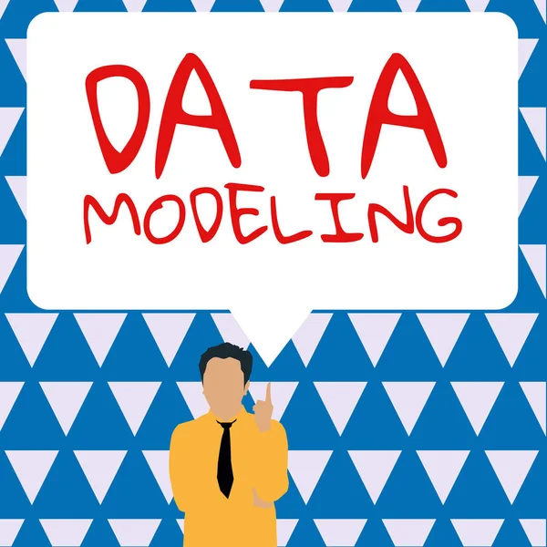 Inspiration Visar Tecken Data Modeling Business Approach Process För Överföring — Stockfoto