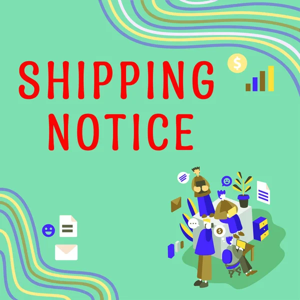 Handschriftlicher Text Shipping Notice Konzept Schiffe Die Kollektiv Betrachtet Werden — Stockfoto