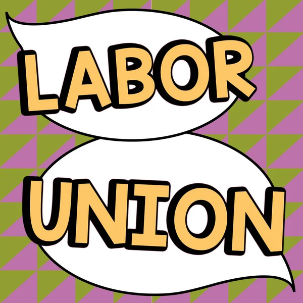 Handwriting text Labor Union, Internet Concept rules relating to rights and responsibilities of workers