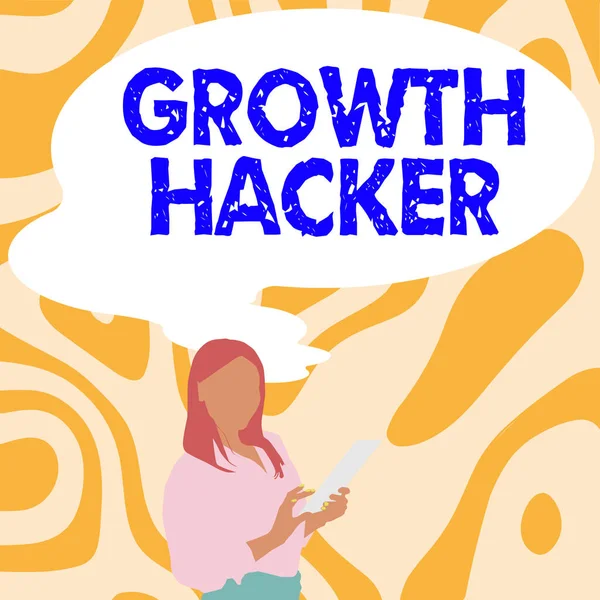 Textzeichen Für Growth Hacker Word Allgemeinen Viele Benutzer Oder Kunden — Stockfoto