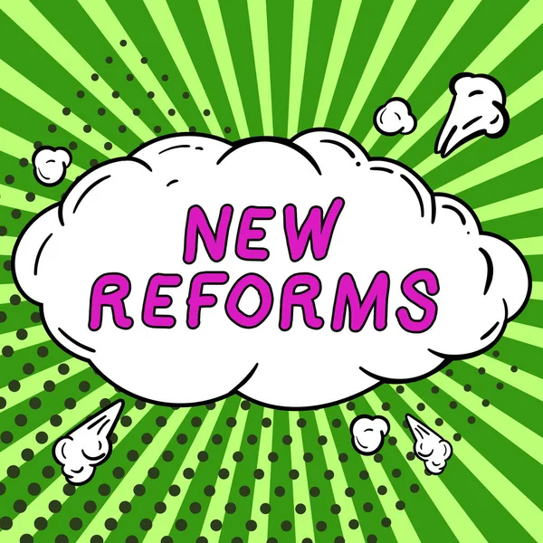 Ručně Psané Znamení Nové Reformy Slovo Napsáno Změnu Nebo Zlepšení — Stock fotografie