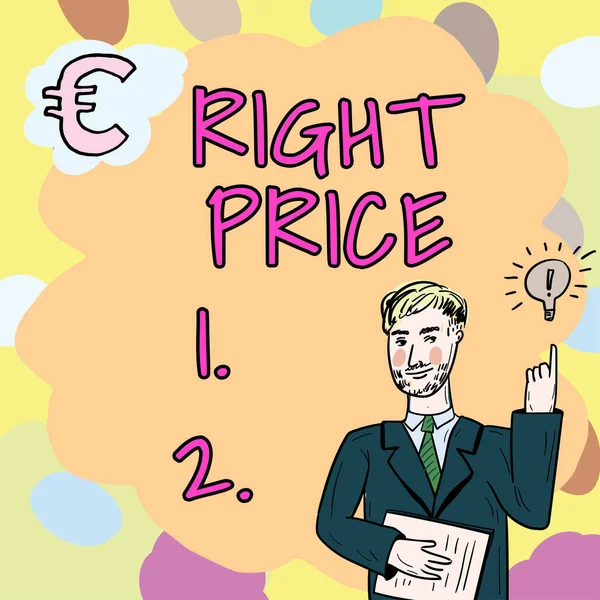 Visualización Conceptual Right Price Internet Concept Cantidad Dinero Que Razonable — Foto de Stock