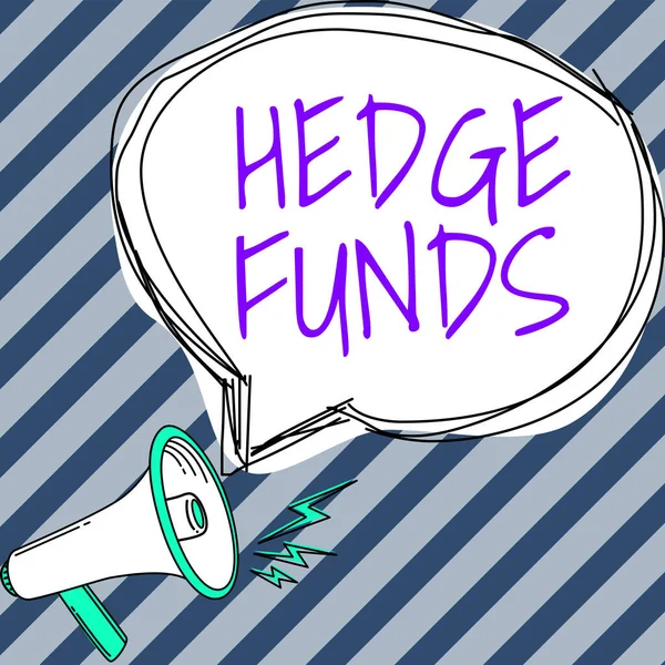Podepsat Zobrazení Hedgeových Fondů Obchodní Přístup Podstatě Přepychové Jméno Pro — Stock fotografie