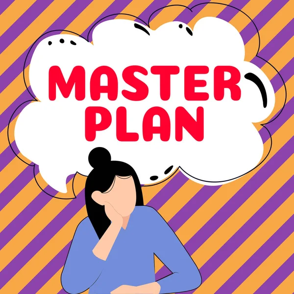 Tekenen Weergeven Master Plan Word Written Dynamic Long Term Planning — Stockfoto