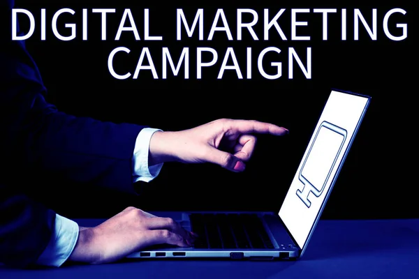 Conceptuele Weergave Digital Marketing Campagne Business Showcase Social Media Promotie — Stockfoto