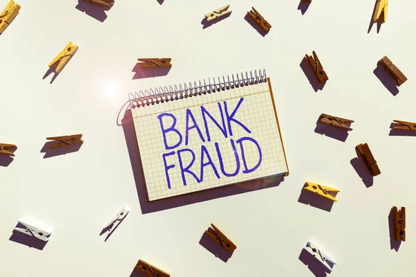 Text Skylt Som Visar Bank Bedrägeri Affärsöversikt Avsiktlig Förvrängning Sanningen — Stockfoto