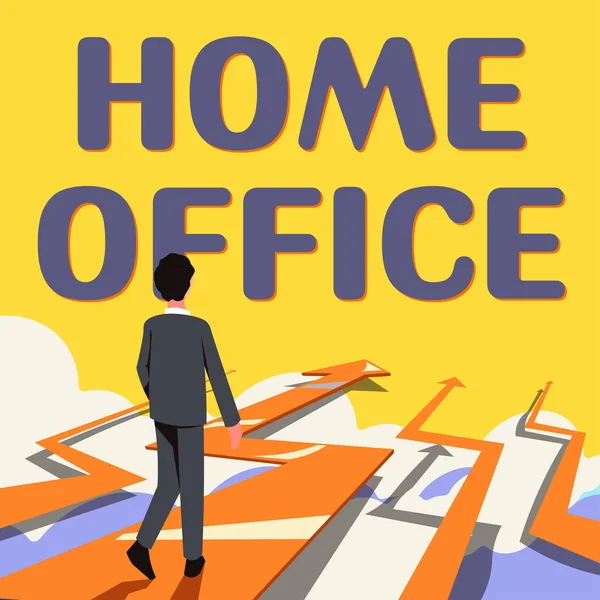 Inspiración Mostrando Signo Home Office Espacio Visión General Negocios Designado — Foto de Stock
