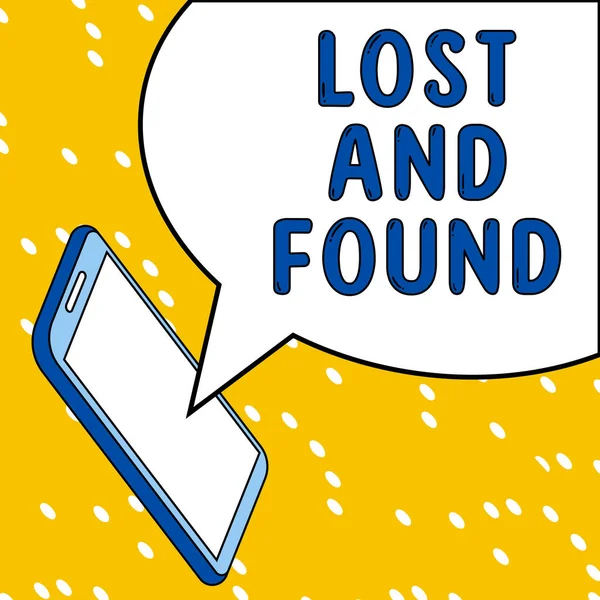 Writing displaying text Lost And Found, Business approach Place where you can find forgotten things Search service
