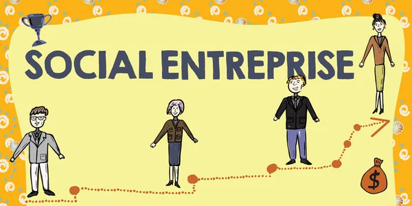 Conceptual display Social Enterprise, Internet Concept Business that makes money in a socially responsible way