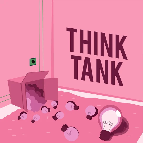 Inspiration Visar Tecken Think Tank Word Skrivet Tänkande Innovativa Värdefulla — Stockfoto