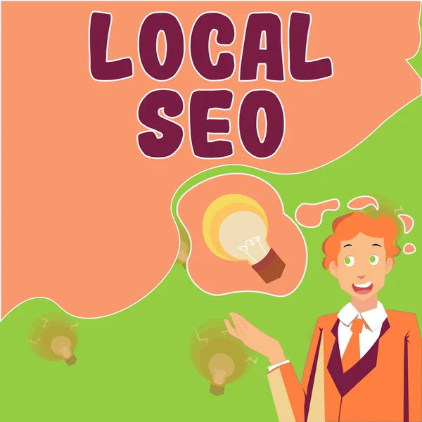 Подпись Концепции Local Seo Business Showcase Effective Way Marketing Your — стоковое фото