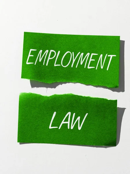 Text sign showing Employment Law, Concept meaning deals with legal rights and duties of employers and employees