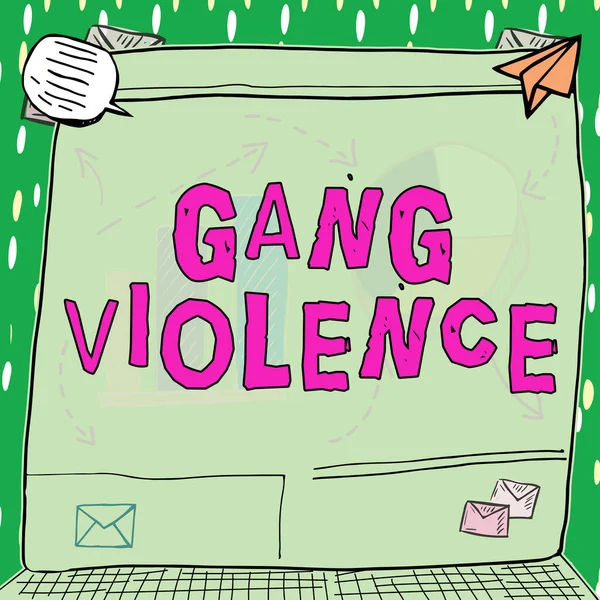 Écriture Texte Gang Violence Mot Pour Mot Pour Violation Des — Photo