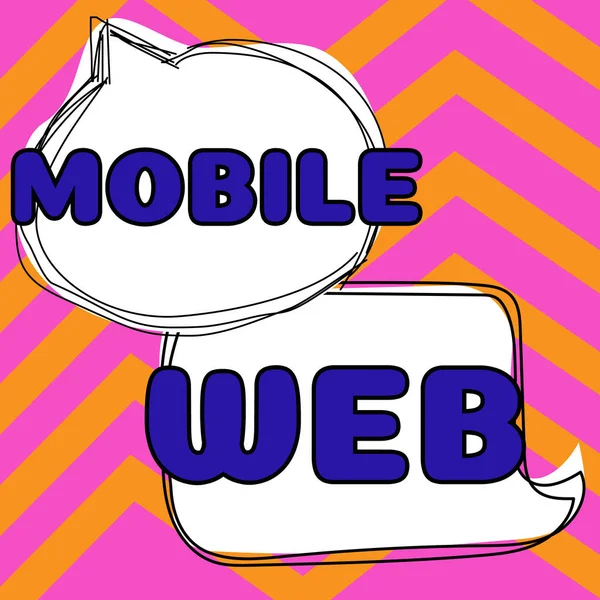 Λεζάντα Κειμένου Που Παρουσιάζει Mobile Web Word Για Browser Based — Φωτογραφία Αρχείου