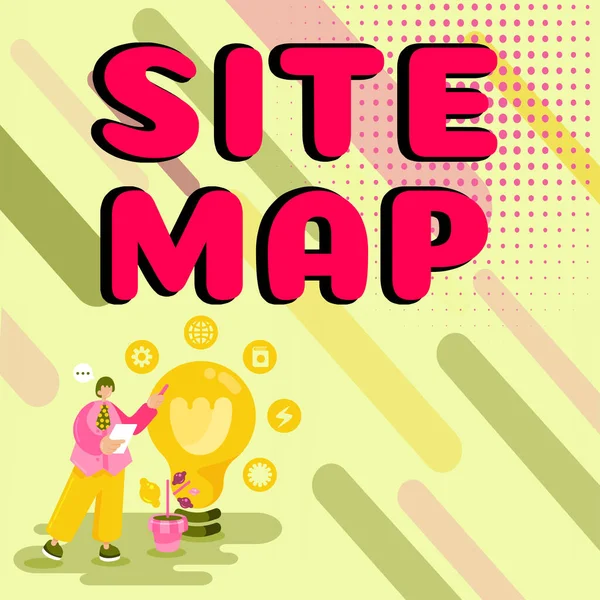 Sign Displaying Site Map Ιντερνετ Concept Σχεδιασμένο Για Βοηθήσει Τόσο — Φωτογραφία Αρχείου