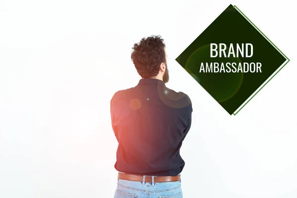 Texto Que Mostra Inspiração Brand Ambassador Agente Abordagem Negócios Credenciado — Fotografia de Stock