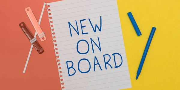 Writing Displaying Text New Board Internet Concept Welcome Team Adaptation — Stock Photo, Image