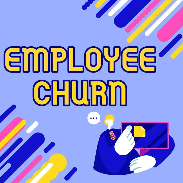 Έμπνευση Που Δείχνει Σημάδι Εργαζόμενος Churn Λέξη Για Ποσοστό Της — Φωτογραφία Αρχείου