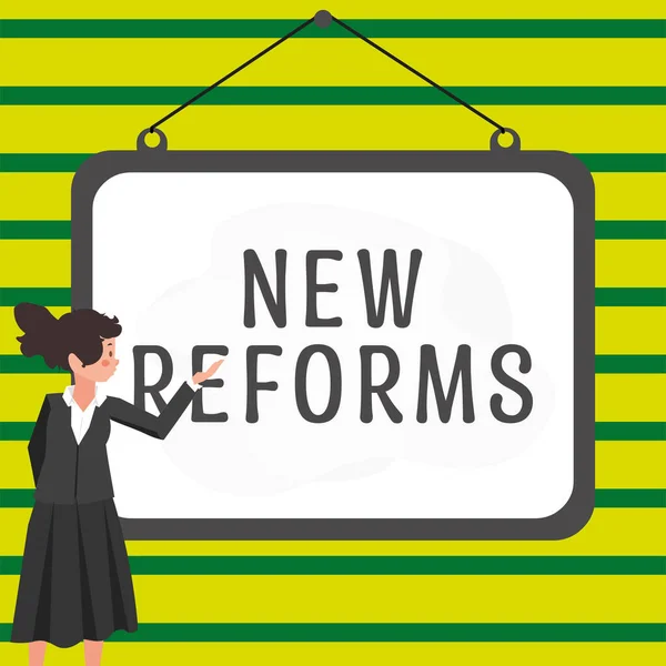 Text Rukopisu Nové Reformy Slovo Pro Změnu Nebo Zlepšení Změnou — Stock fotografie