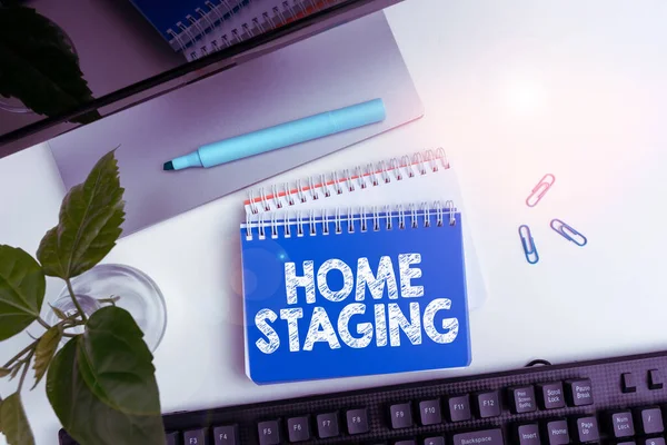 Sinal Escrita Mão Home Staging Ideia Negócio Preparação Uma Residência — Fotografia de Stock