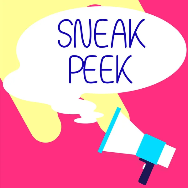 Konzeptionelle Ausstellung Sneak Peek Business Schaufenster Gelegenheit Etwas Sehen Bevor — Stockfoto