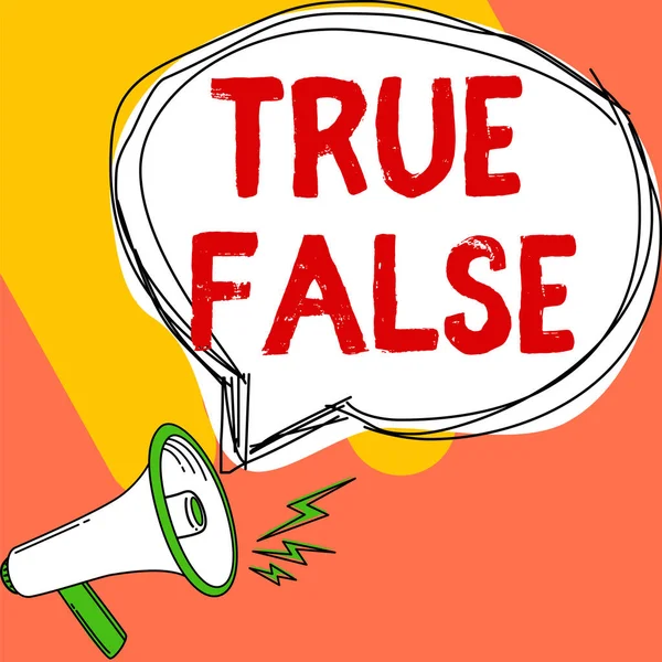 Testo Che Mostra Ispirazione True False Word Scritto Test Costituito — Foto Stock