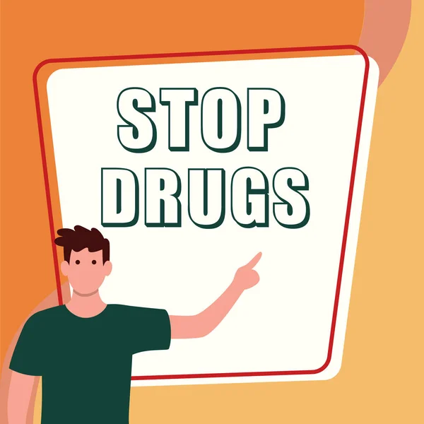 手写体文字停止毒品 商业方法结束了对海洛因或可卡因等物质的依赖 — 图库照片