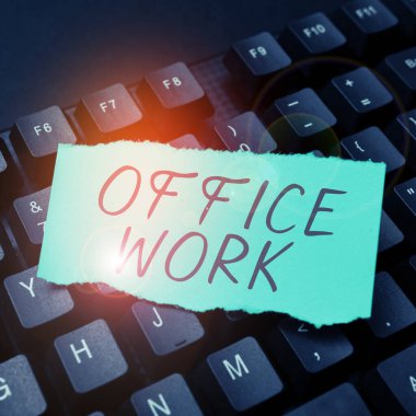 El yazısı Ofisi Çalışma, İş Konsepti Herhangi bir kurum için katiplik veya idari iş