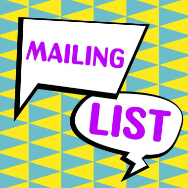 E- posta Listesini sunan metin başlığı, periyodik posta dağılımına abone olanların iş yaklaşım listesi