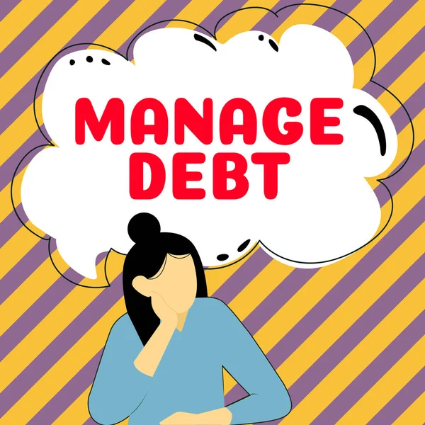 Text Showing Inspiration Manage Debt Business Approach Unofficial Agreement Unsecured — Stock Photo, Image