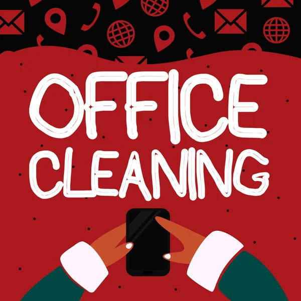 Conceptual display Office Cleaning, Business approach the action or process of cleaning the inside of office building