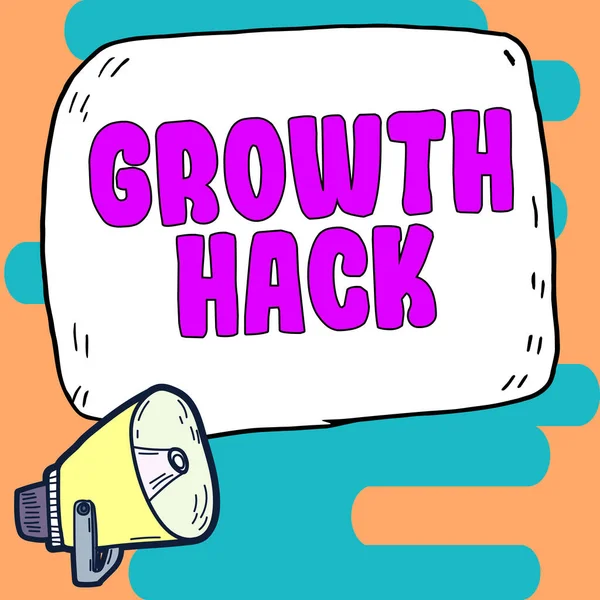 Text Zeigt Inspiration Wachstum Hack Word Für Allgemeinen Viele Benutzer — Stockfoto