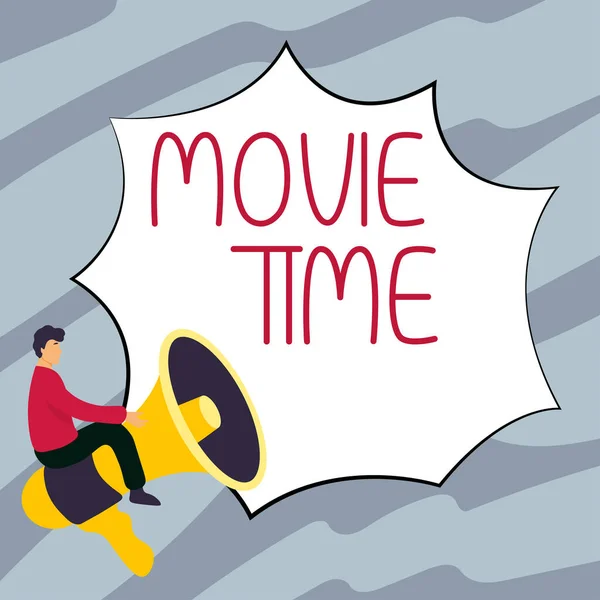 Scrivere Testo Movie Time Internet Concetto Ora Programmata Effettiva Cui — Foto Stock