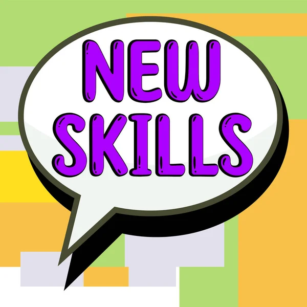 Handwriting Text New Skills Word Written Recently Acquired Learned Abilities — Stock Photo, Image