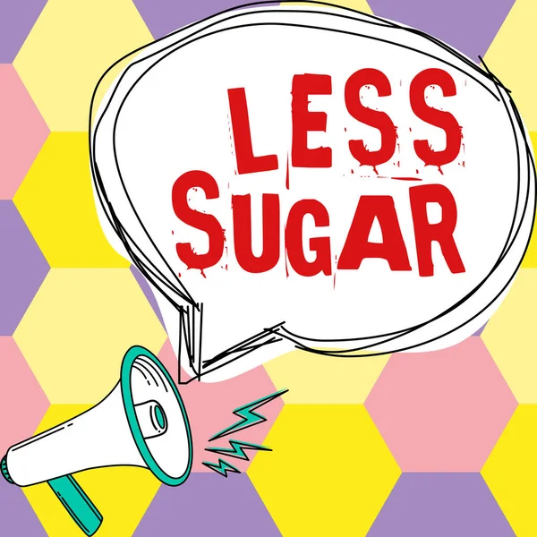 Yazısı Daha Şeker Vitrini Yediğimiz Herhangi Bir Yiyecek Içecekte Daha — Stok fotoğraf