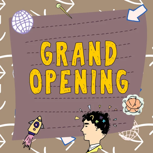 Text Caption Presenting Grand Opening Conceptual Photo Ribbon Cutting New — 스톡 사진