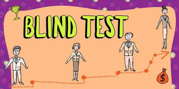 Tekenen Tonen Blind Test Zakelijk Overzicht Sociale Betrokkenheid Met Een — Stockfoto