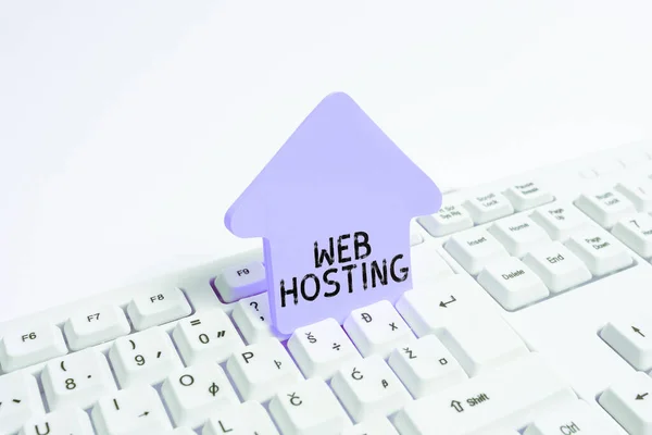 Hand writing sign Web Hosting, Business overview The activity of providing storage space and access for websites