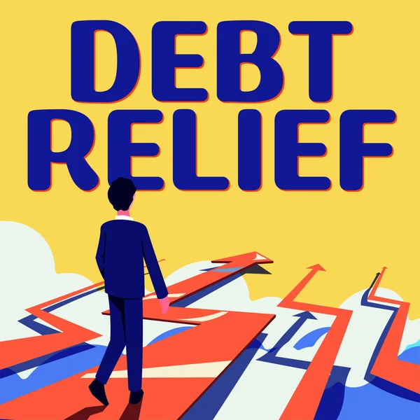 Debt Relief 이라는 표지가 개정판 나라들에 완화되고 — 스톡 사진