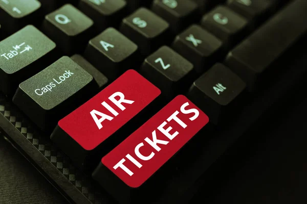 Kézírás Jel Air Tickets Business Koncepció Egyén Jogosult Egy Helyet — Stock Fotó