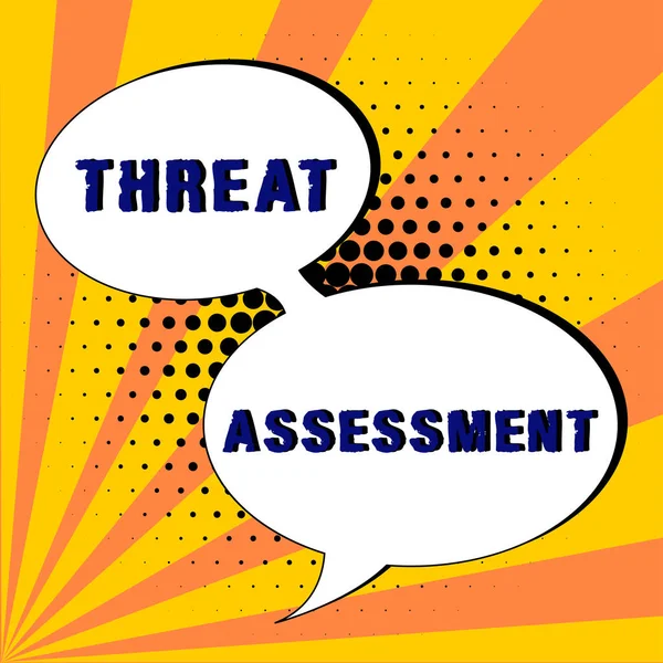 Εγγραφή Εμφάνισης Κειμένου Threat Assessment Επιχειρηματική Ιδέα Που Καθορίζει Σοβαρότητα — Φωτογραφία Αρχείου