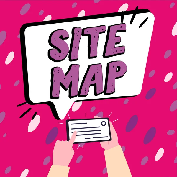 Handwriting text Site Map, Business approach designed to help both users and search engines navigate the site