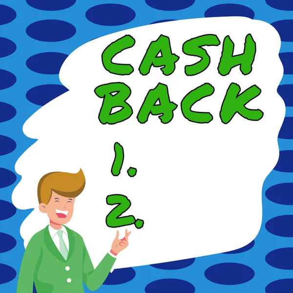 Text Tecken Som Visar Cash Back Business Approach Incitament Erbjöd — Stockfoto