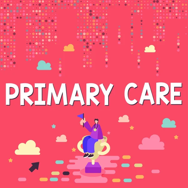 Ручной Знак Primary Care Internet Concept Health Care Provided Medical — стоковое фото