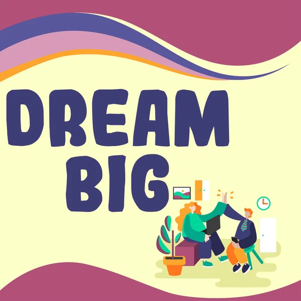 Εννοιολογική Απεικόνιση Dream Big Επιχειρηματική Ιδέα Για Σκεφτείτε Κάτι Υψηλής — Φωτογραφία Αρχείου