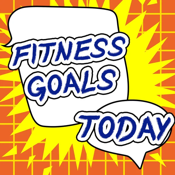 Text showing inspiration Fitness Goals, Business showcase Loose fat Build muscle Getting stronger Conditioning