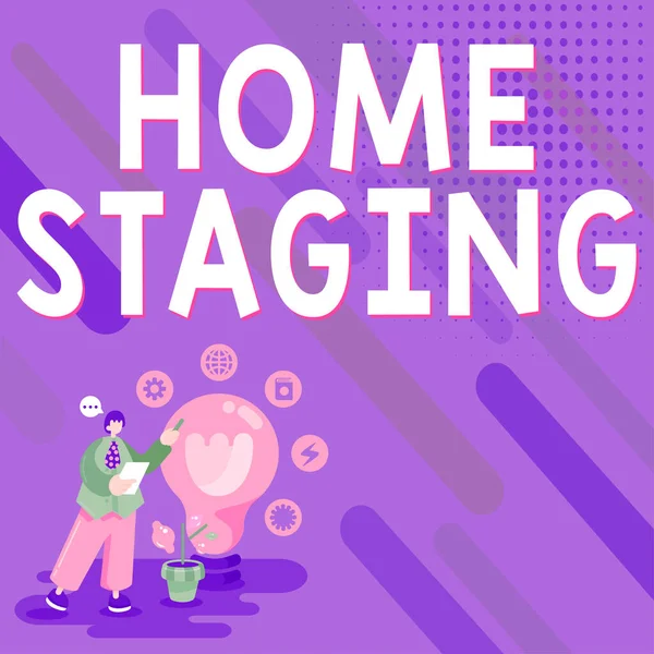 Text Ukazující Inspiraci Home Staging Obchodní Přehled Příprava Soukromé Rezidence — Stock fotografie