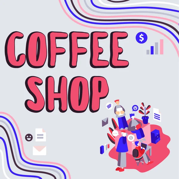概念展示咖啡店 商业概念小型非正式餐厅 供应咖啡及小食 — 图库照片